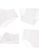 Pretty In Petals White High-Rise Lace Brief Underwear - HSIA