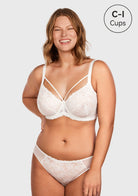 Pretty In Petals Black Unlined Strappy Lace Bra - HSIA