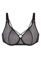Punk Chic Strappy Unlined Balconette Bra - HSIA
