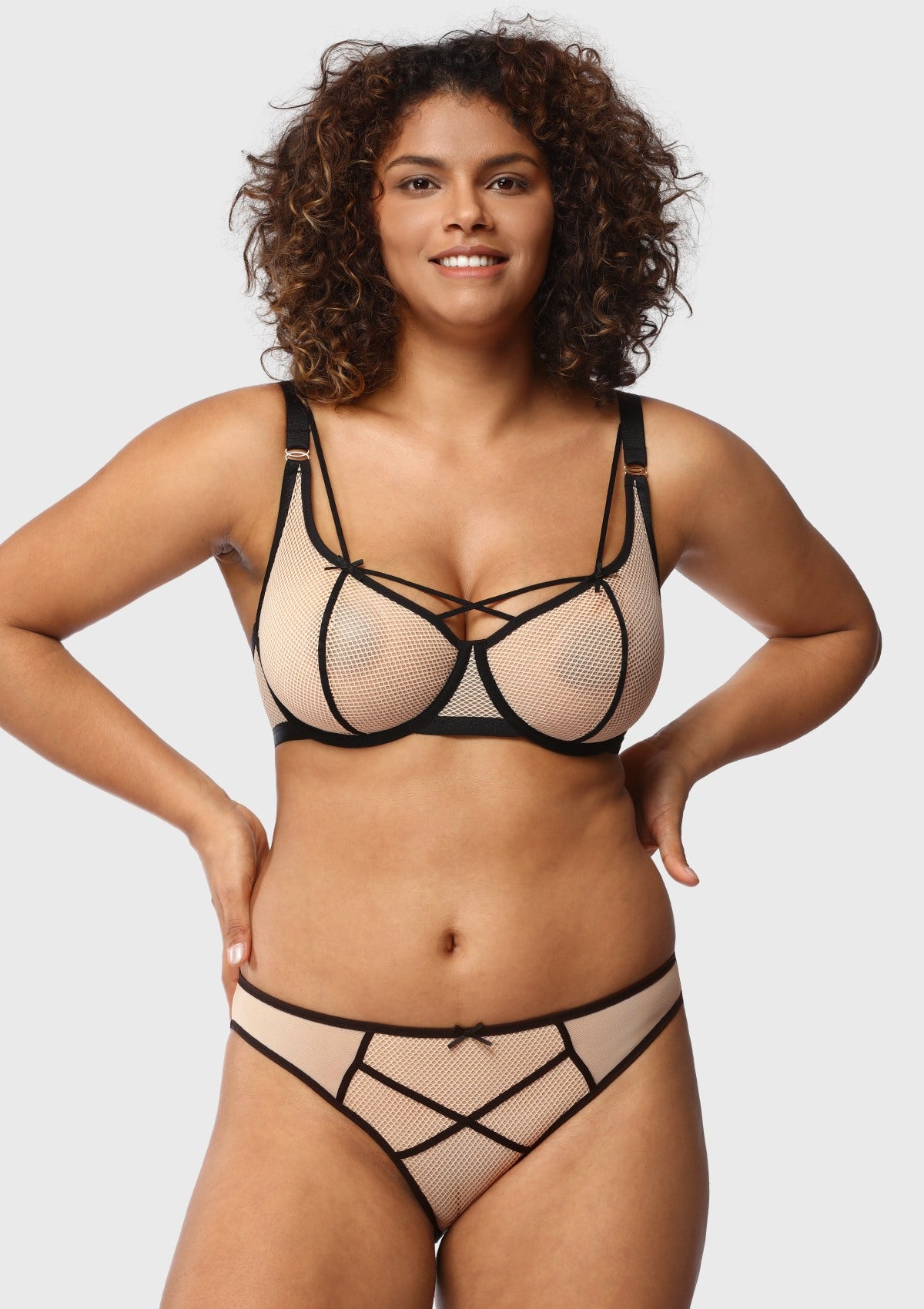 Punk Chic Strappy Unlined Balconette Bra - HSIA