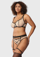 Punk Chic Strappy Unlined Balconette Bra - HSIA