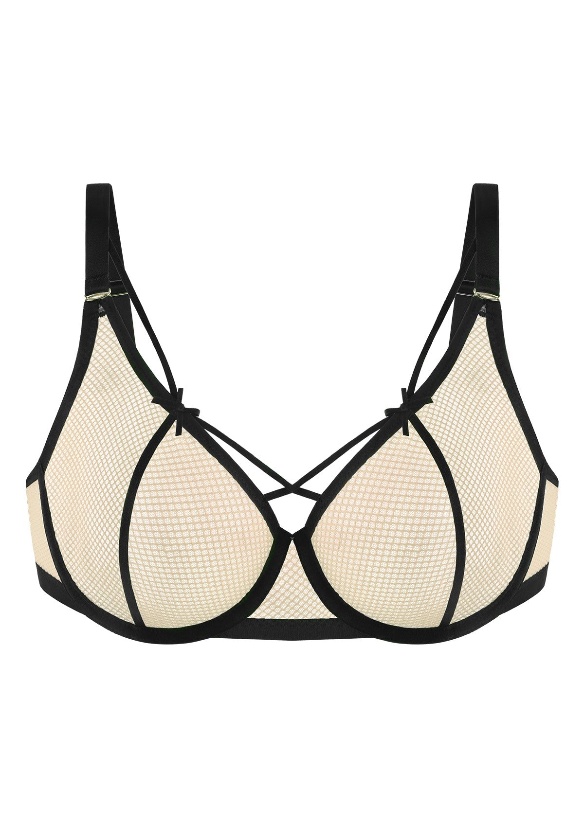 Punk Chic Strappy Unlined Balconette Bra - HSIA