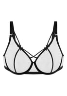 Punk Chic Strappy Unlined Balconette Bra - HSIA
