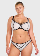 Punk Chic Strappy Unlined Balconette Bra - HSIA