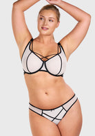 Punk Chic Strappy Unlined Balconette Bra - HSIA