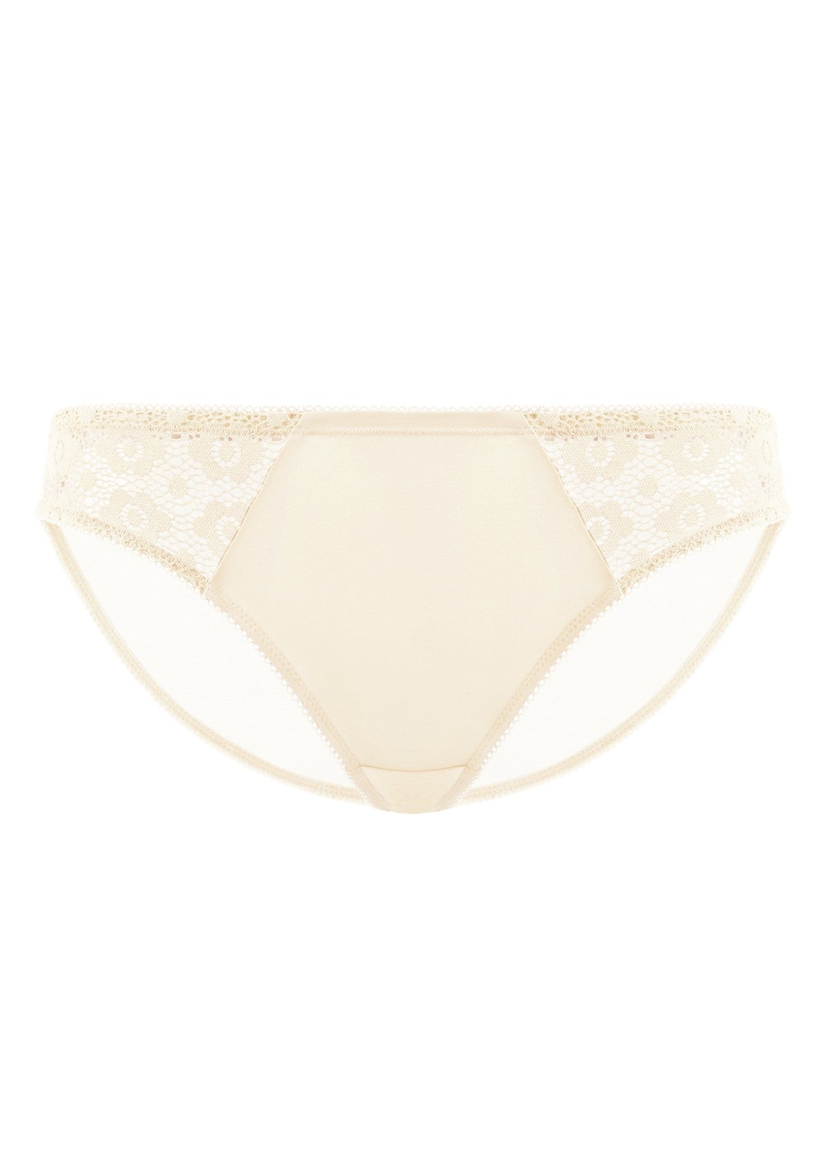 Serena Comfort Champagne Lace Trim Bikini Underwear - HSIA