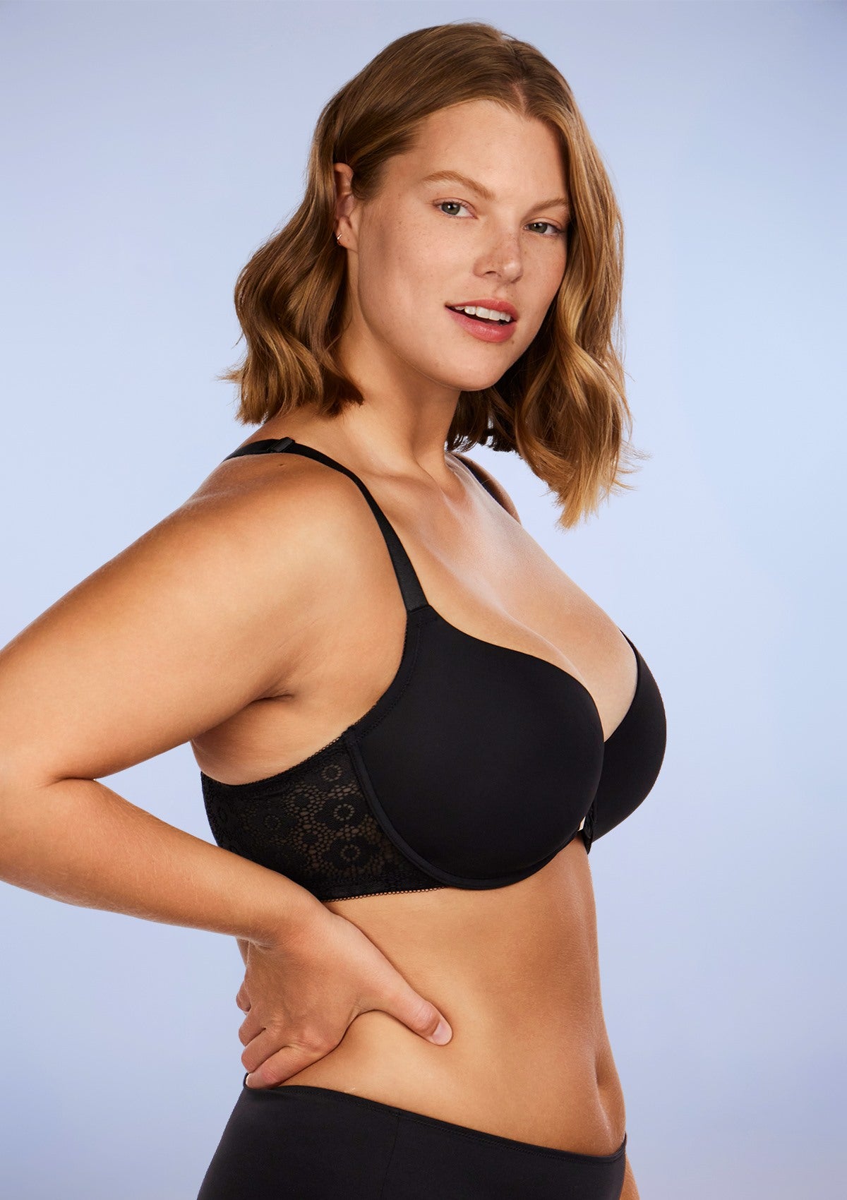 Serena Front-Close Lace-Back Black Underwire Bra - HSIA