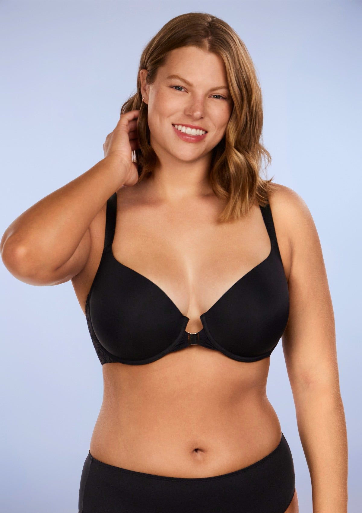 Serena Front-Close Lace-Back Black Underwire Bra - HSIA