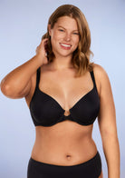 Serena Front-Close Lace-Back Black Underwire Bra - HSIA