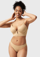 Songful Seamless Deep V Plunge Multiway Convertible Backless Push Up T-shirt Bra - HSIA