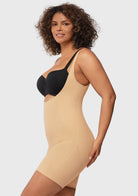 Songful Seamless Mid-Thigh Bodysuit Tummy Control Shapewear Sculpting Body Shaper - HSIA