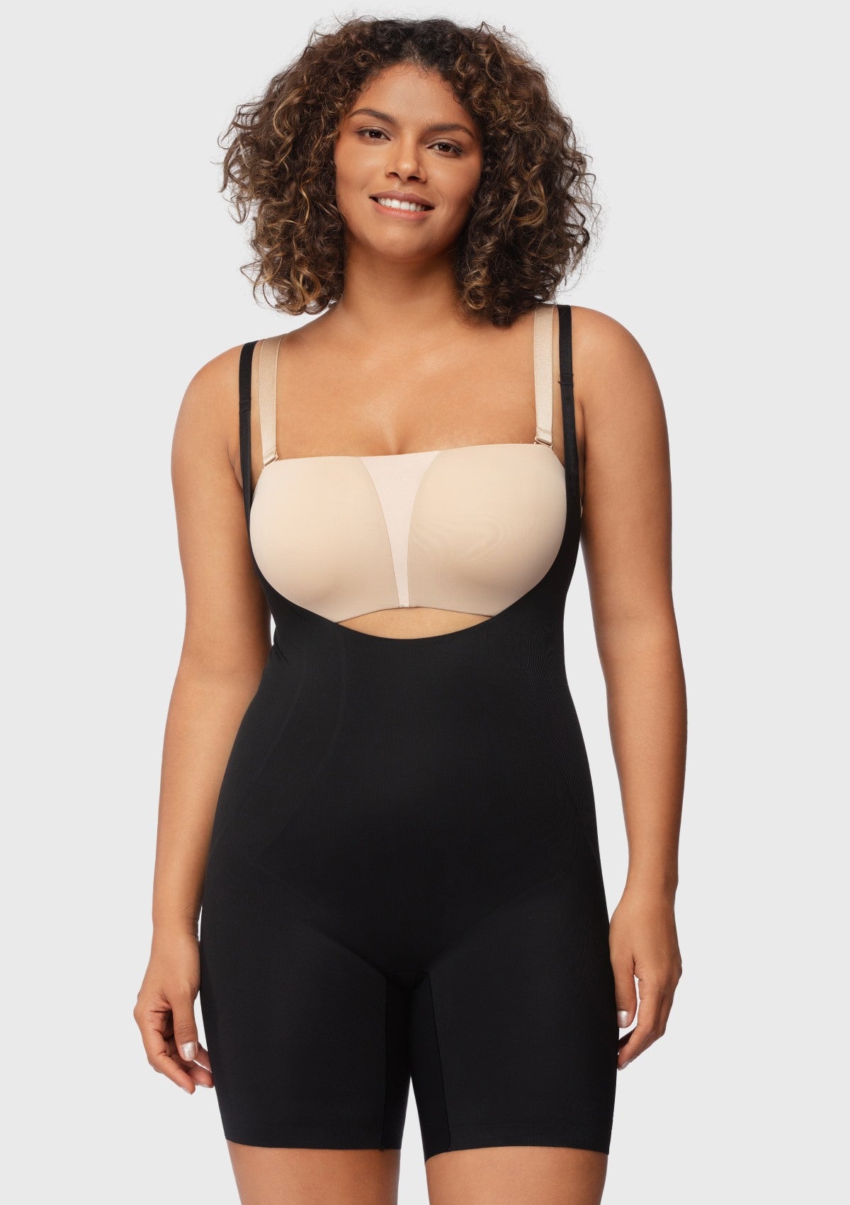 Songful Seamless Mid-Thigh Bodysuit Tummy Control Shapewear Sculpting Body Shaper - HSIA