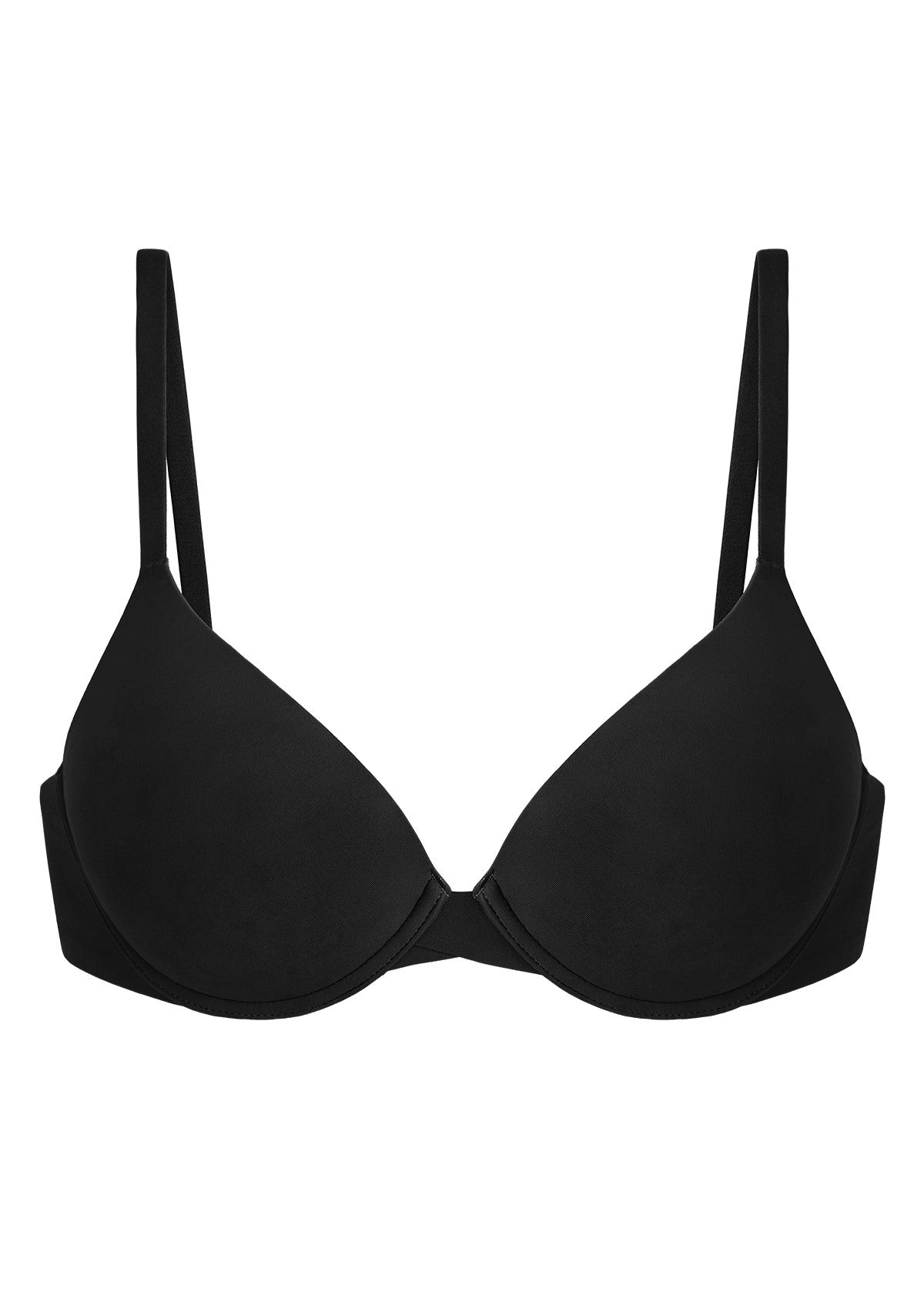 Songful Seamless Support Plunge Push-Up Lightly Padded T-Shirt Full Coverage Underwire Bra - HSIA