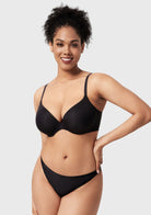 Songful Seamless Support Plunge Push-Up Lightly Padded T-Shirt Full Coverage Underwire Bra - HSIA