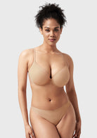 Songful Seamless Support Plunge Push-Up Lightly Padded T-Shirt Full Coverage Underwire Bra - HSIA
