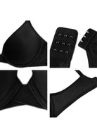 Songful Seamless Support Plunge Push-Up Lightly Padded T-Shirt Full Coverage Underwire Bra - HSIA