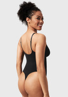 Songful V-Neck Tummy Control WireFree Seamless Bodysuit One Piece Shapewear - HSIA
