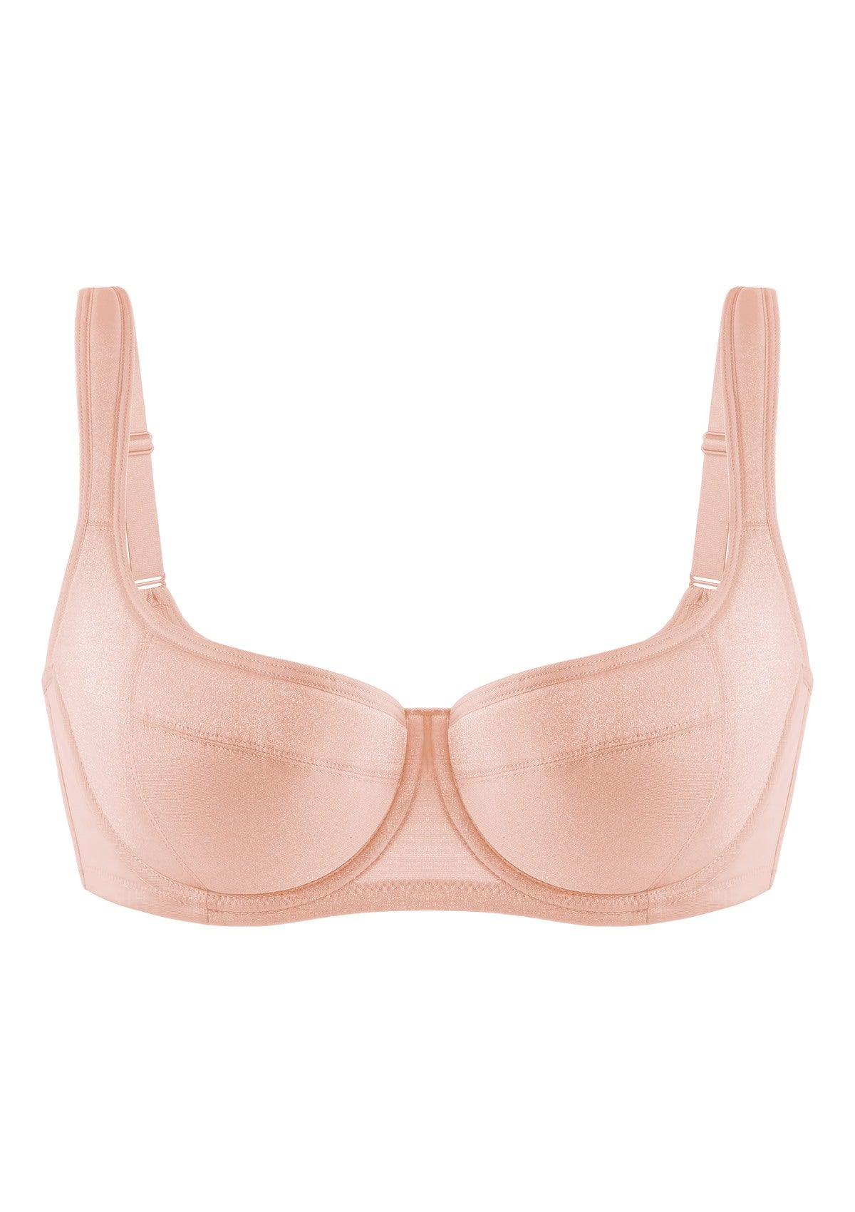 Starry Night Lightly Lined Lightly Padded Plus Size Pink Balconette Bra - HSIA