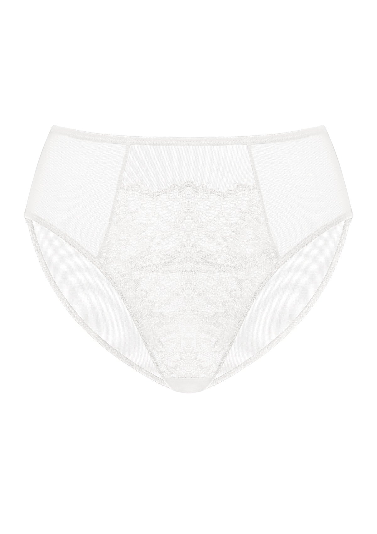 Sunflower High-Rise White Lace Brief Underwear - HSIA