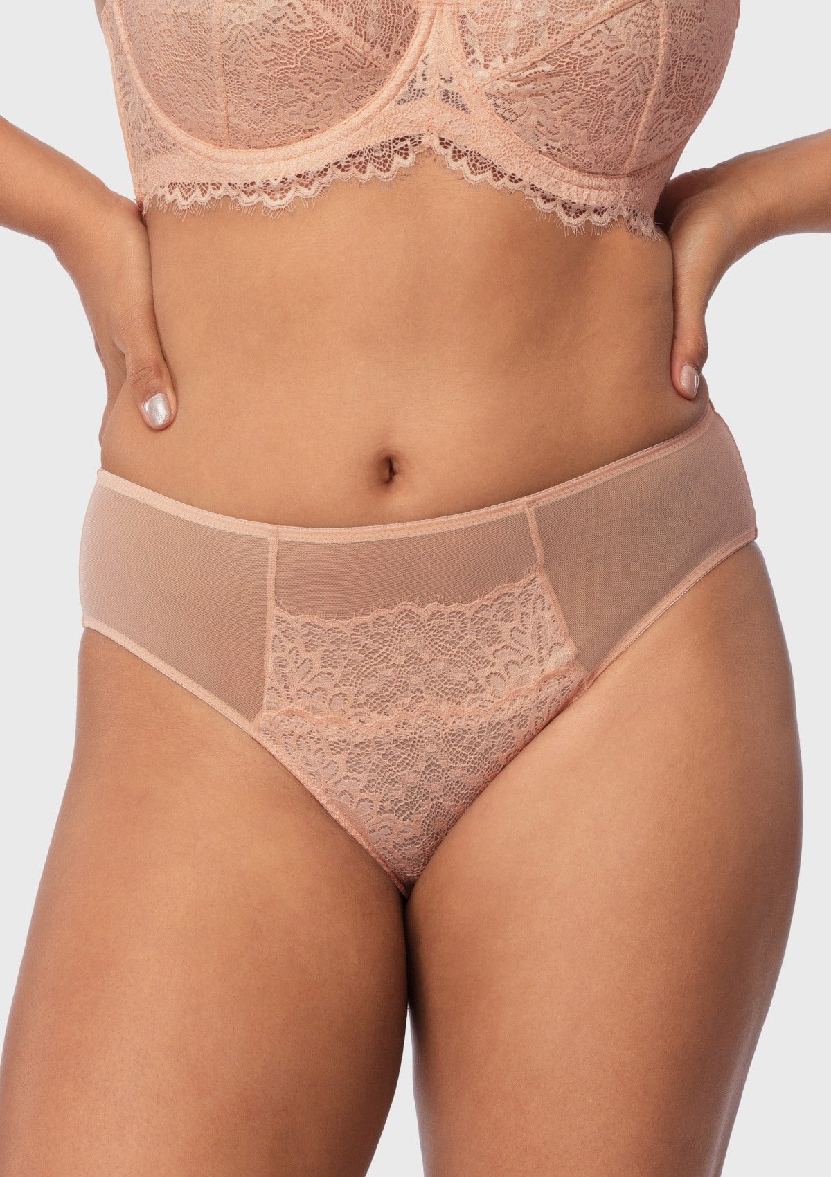 Sunflower High-Rise Rosy Blush Lace Brief Underwear - HSIA
