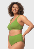 V-wire Plunge Textured Two-piece Bikini Set - HSIA