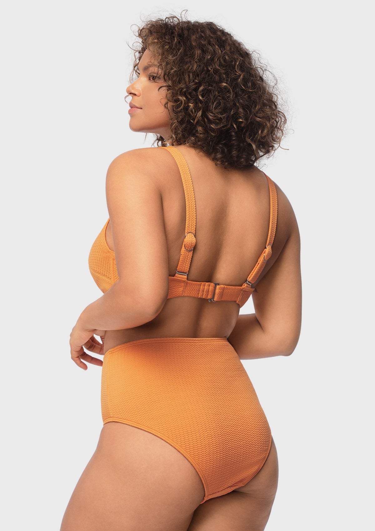 V-wire Plunge Textured Two-piece Bikini Set - HSIA