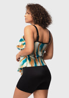 Water Color Printed Flounce Tankini Set - HSIA