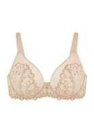 Winter Sonata Embroidered Lace Trim Full Coverage Unlined Underwire Bra - HSIA