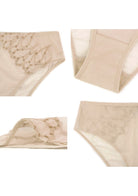 Winter Sonata Embroidered High-Rise Sheer Mesh Lace Bikini Undewear - HSIA