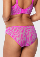 Zebra Wild Breathable Barbie Pink Mesh Bikini Underwear - HSIA