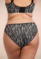 Zebra Wild Breathable Black Mesh Bikini Underwear - HSIA