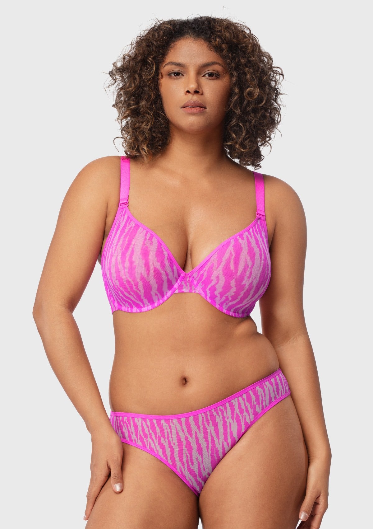Zebra Wild Unlined Mesh Underwire Bra - HSIA