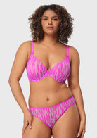 Zebra Wild Unlined Mesh Underwire Bra - HSIA