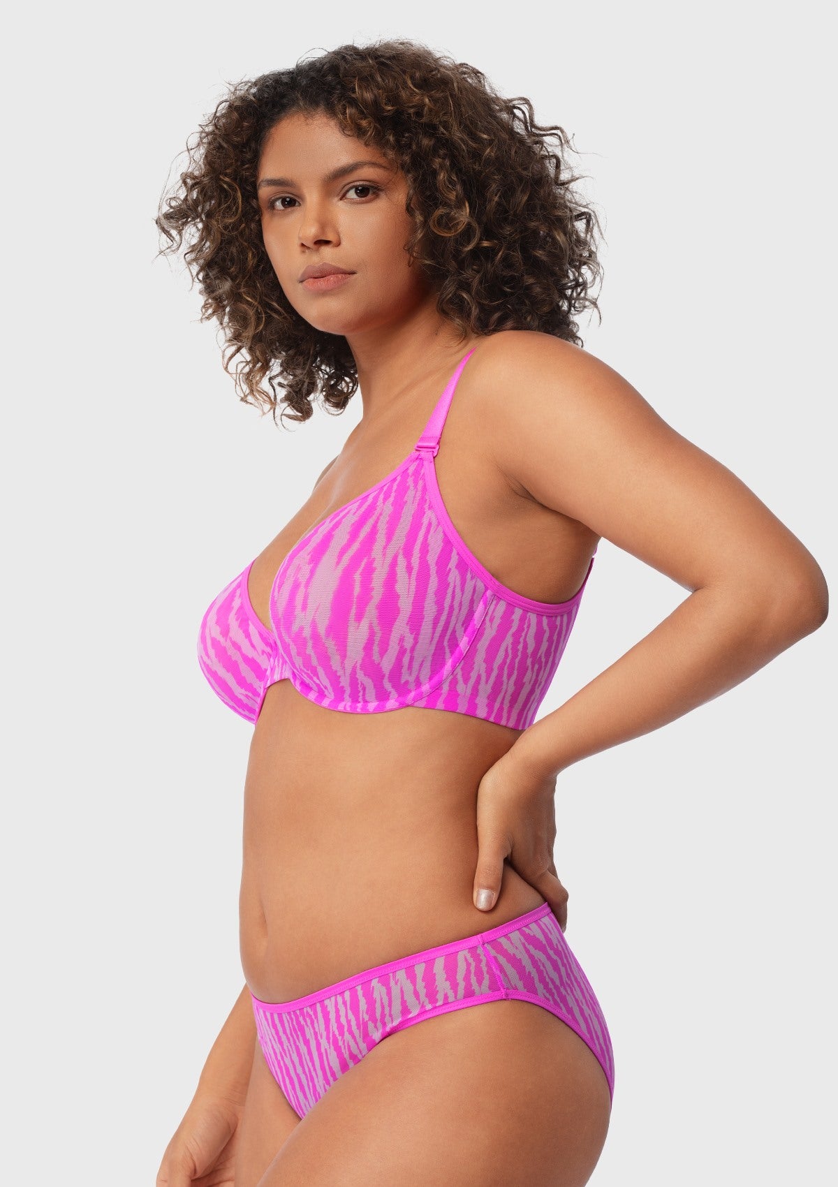 Zebra Wild Unlined Mesh Underwire Bra - HSIA