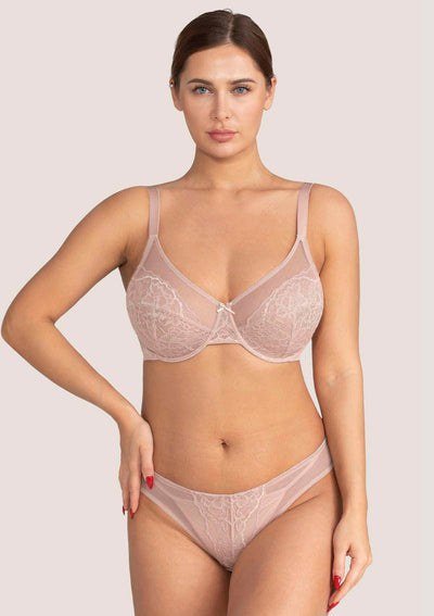 (Cardi B recommends)Enchante Dark Pink Lace Underwire Bra Set - HSIA