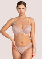 (Cardi B recommends)Enchante Dark Pink Lace Underwire Bra Set - HSIA