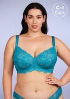 HSIA Horizon Blue Sunflower Underwire Lace Bra - HSIA