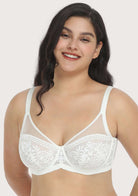 Gladioli White Lace Unlined Underwire Bra Set - HSIA