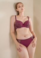 Lovelush Flower Trim Padded Underwire Bra Bundle - HSIA