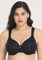 Patricia T-shirt Black Lightly Padded Underwire Minimizer Bra - HSIA