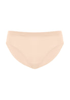 3D display of Almond Beige Fiery high-rise cotton bikini underwear, showing mesh side design and cotton gusset.