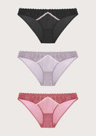 HSIA Contrast Color Bikini Panties 3 Pack - HSIA