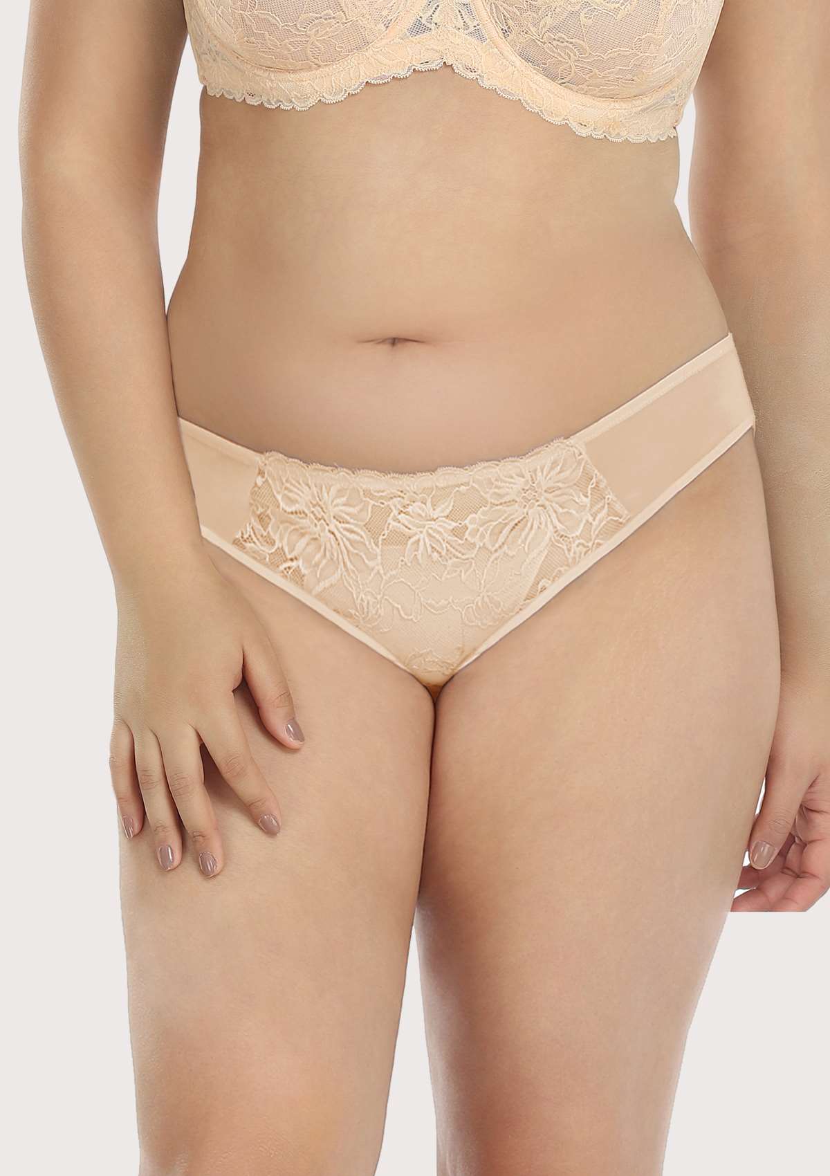 HSIA Breathable Sexy Lace Beige Cream Bikini Underwear - HSIA
