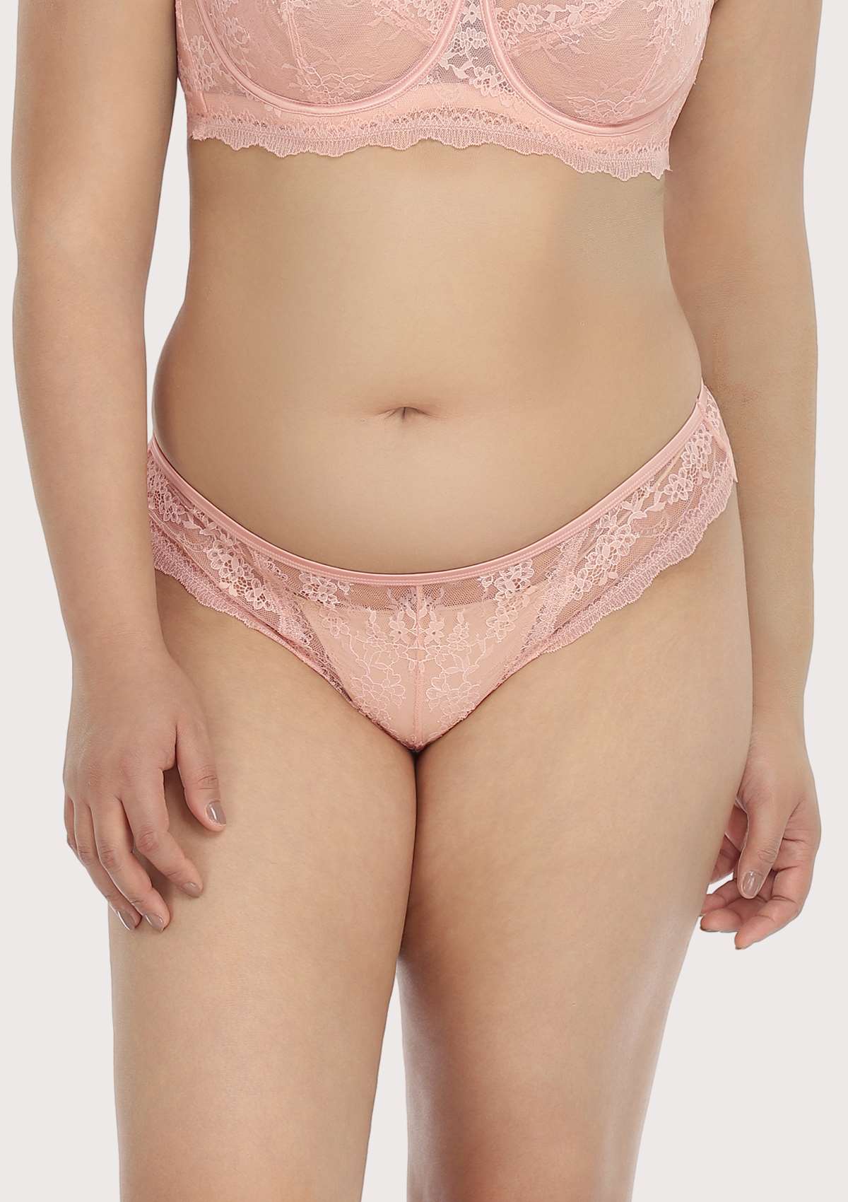 HSIA Floral Bridal Lace Back Pink Bikini Underwear - HSIA