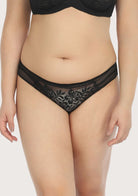 Gladioli Black Floral Lace Bikini Underwear - HSIA