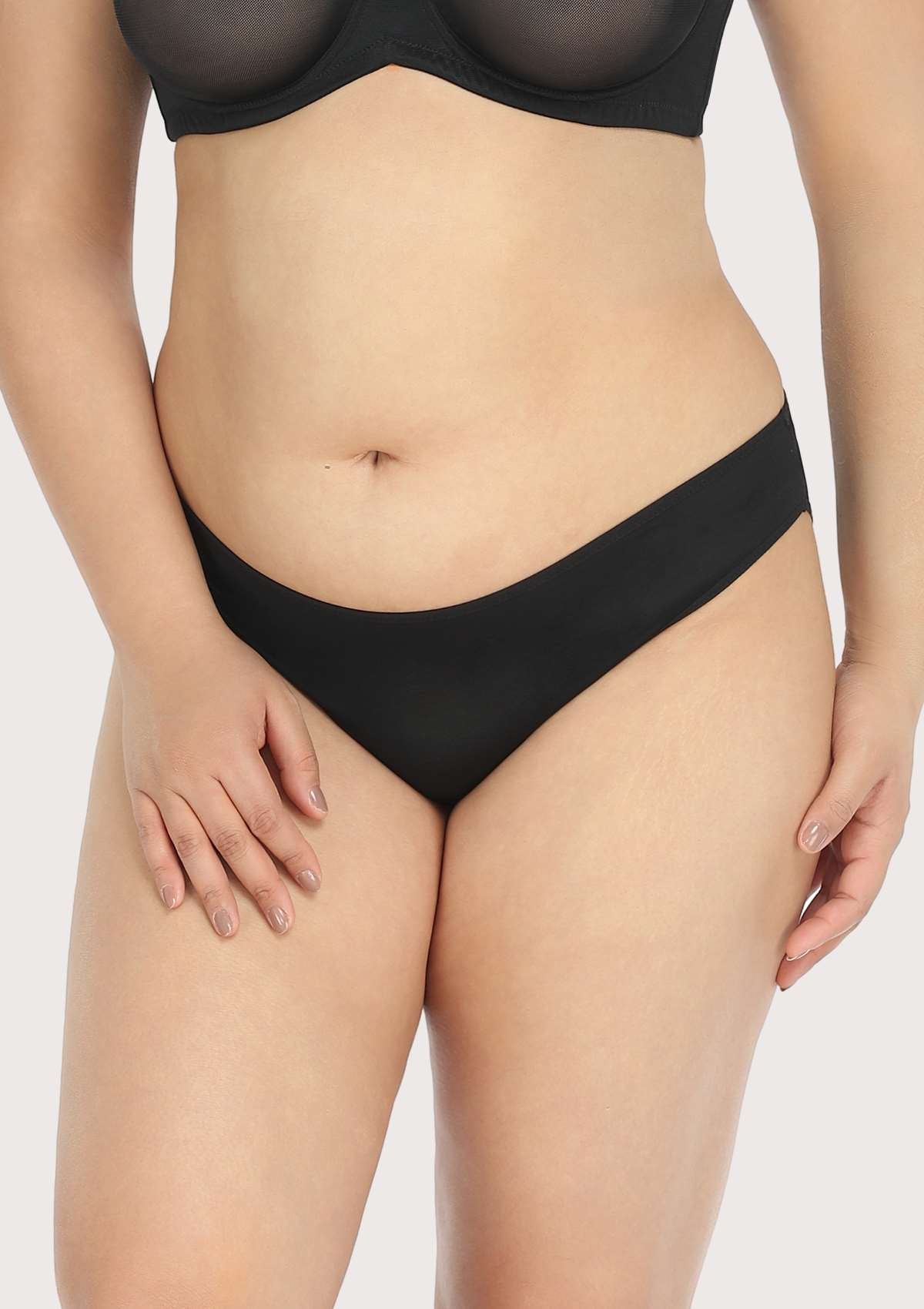 Billie Smooth Black Sheer Mesh Bikini Underwear - HSIA