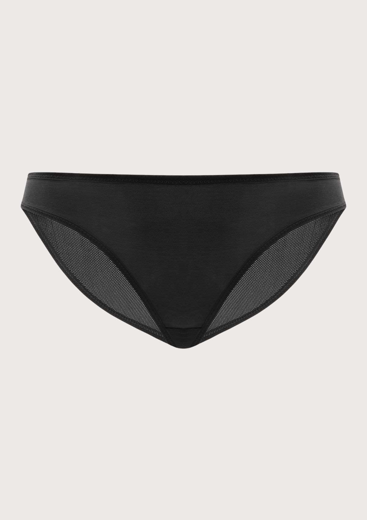 Billie Smooth Black Sheer Mesh Bikini Underwear - HSIA