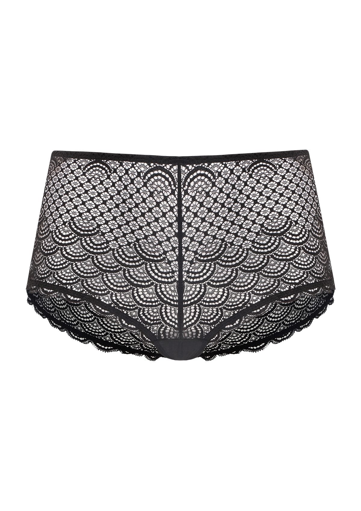 Mermaid Scales High Waist Lace Boyshort Panty - HSIA
