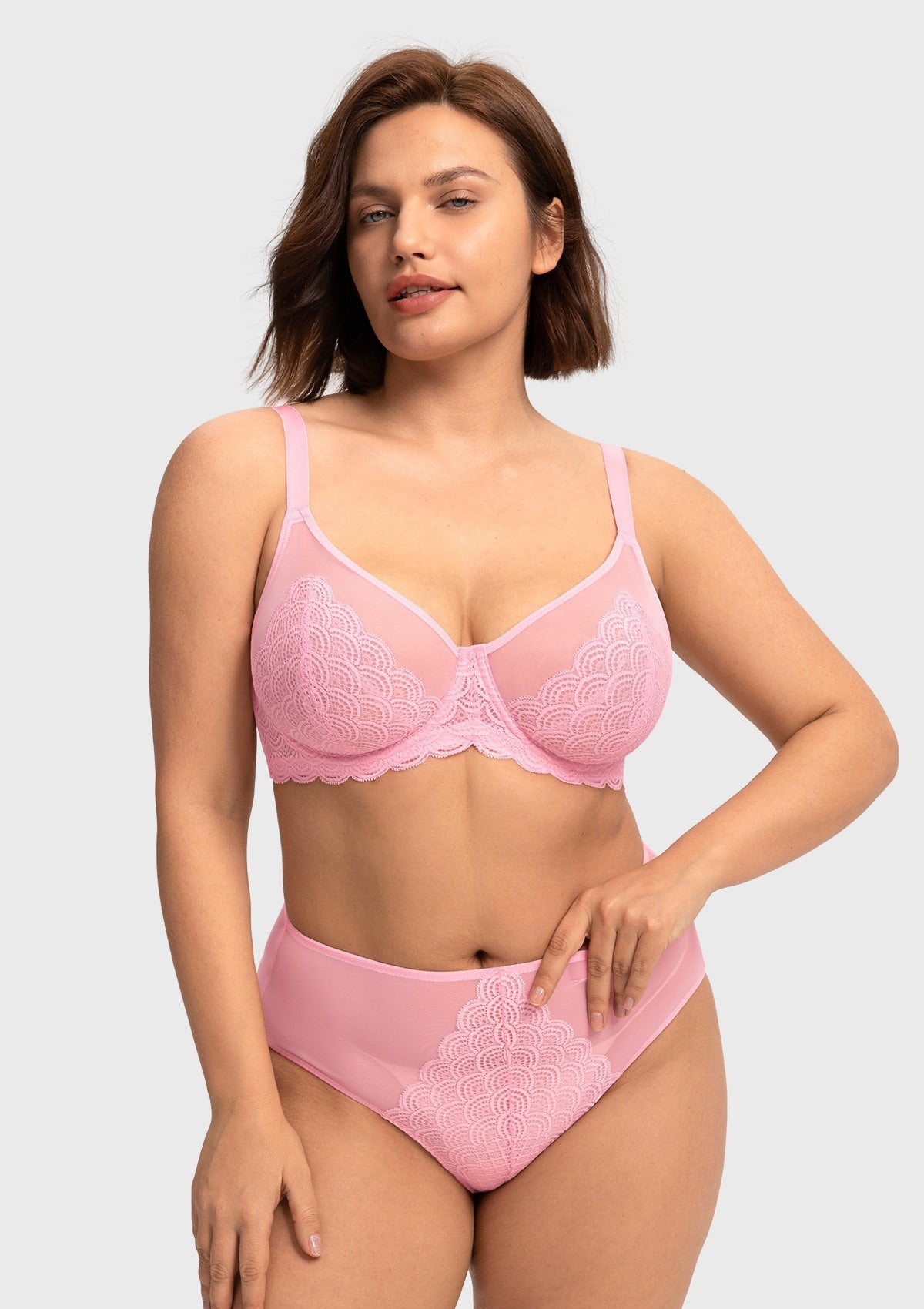 Mermaid Scales Lace Unlined Bra - HSIA