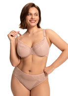 HSIA Yumi Unlined Sheer Embroidery Lace Full Coverage Bra Elegant Sculpting Support - HSIA